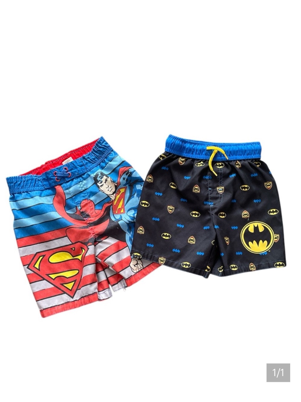 E4- Superman & Batman Boys' Swim Shorts Size 3T
